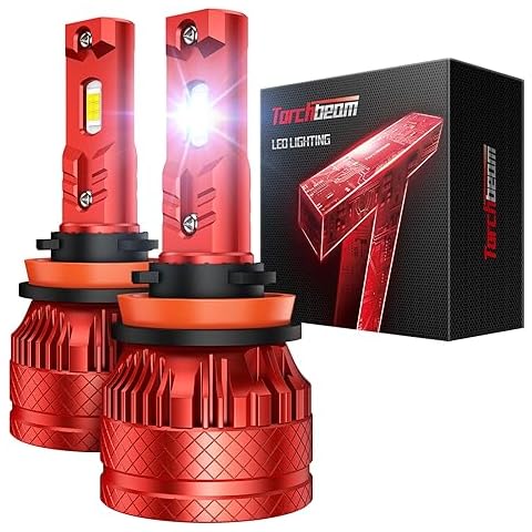 Torchbeam T6S H11/H8 Bulbs or Fog Lights, 48,000LM High Bright, 6500K Cool White H11 Powersport Bulbs with Cooling Fan, with 60,000Hrs Lifespan, IP68 Waterproof, CanBus Ready, Plug-N-Play, Pack of 2 Cover