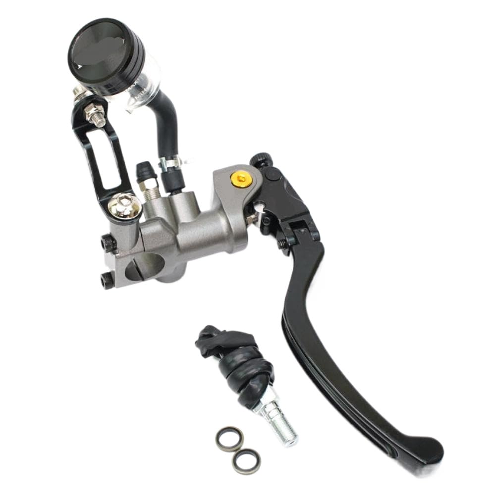 ZDwMkzGGz Motorcycle Brake Clutch Master Cylinder Lever Line Perch Compatible with Moto 22mm(Grey Right Brake)
