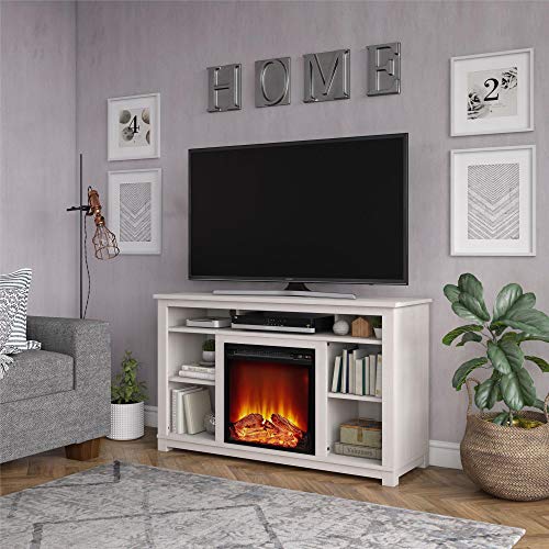 Ameriwood Home Edgewood Fireplace Tv Stand For Tvs Up To 55", Ivory Pine #TOP1
