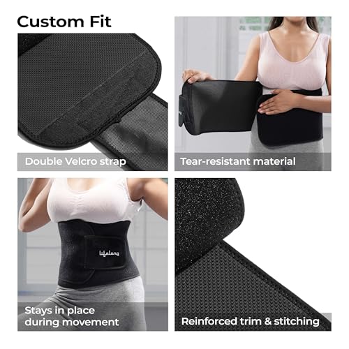 Image of Lifelong Sweat Belt | for Stomach | Men and Women | Non-Tearable Sauna Waist Trainer-Belt | Neoprene Waist Trimmer for Gym, Yoga, Running and Fitness | Adjustable Slimming-Belt (Black, Size S)