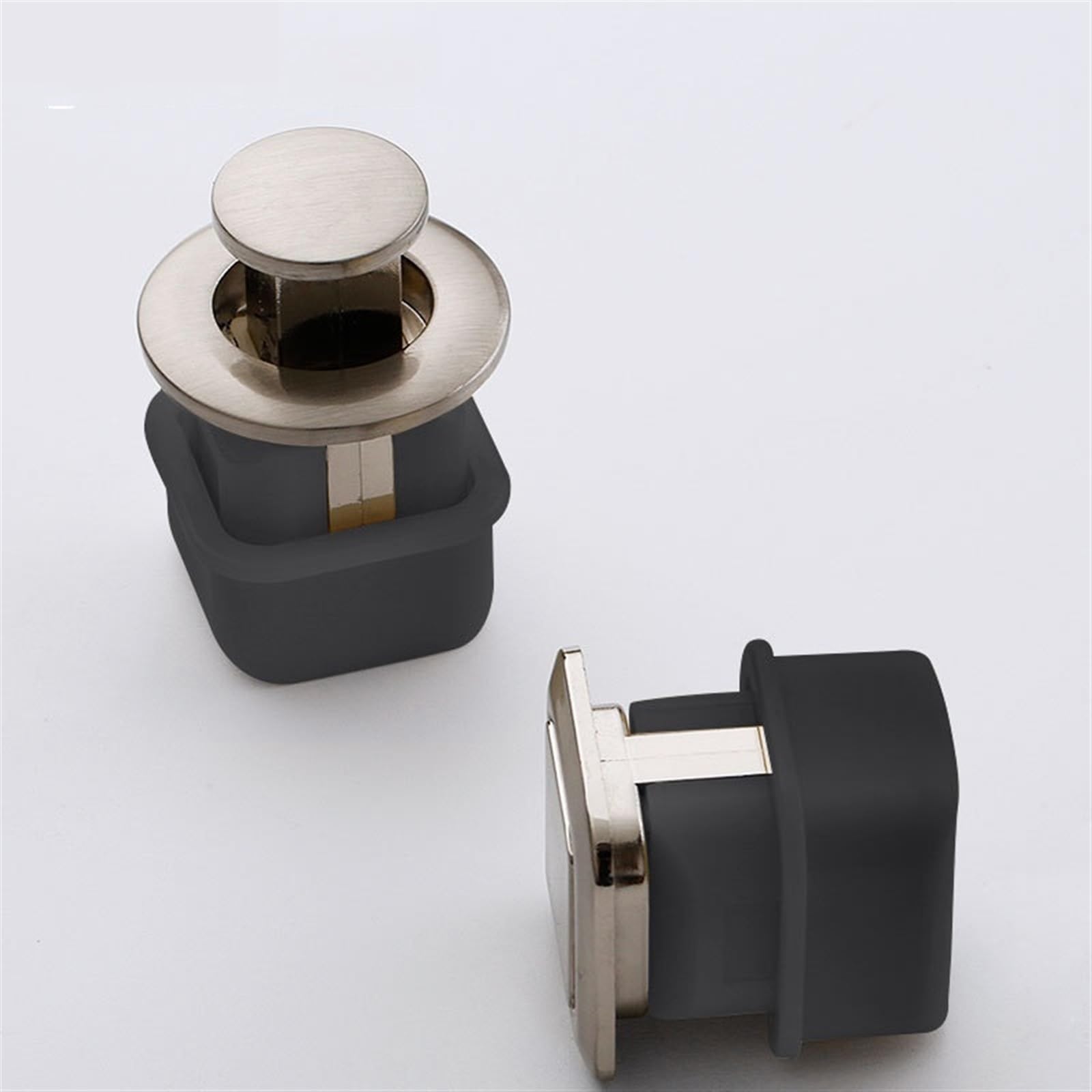 DFLPBHAV Drawer Flush Door Handle Modern Minimalist Indoor Wardrobe Cabinet Knobs Furniture Hardware 1Pcs(Silver 6142)