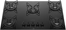 Cooktop 5 Bocas Atlas Agile Up Preto com Mesa de Vidro e Mega Chama Bivolt