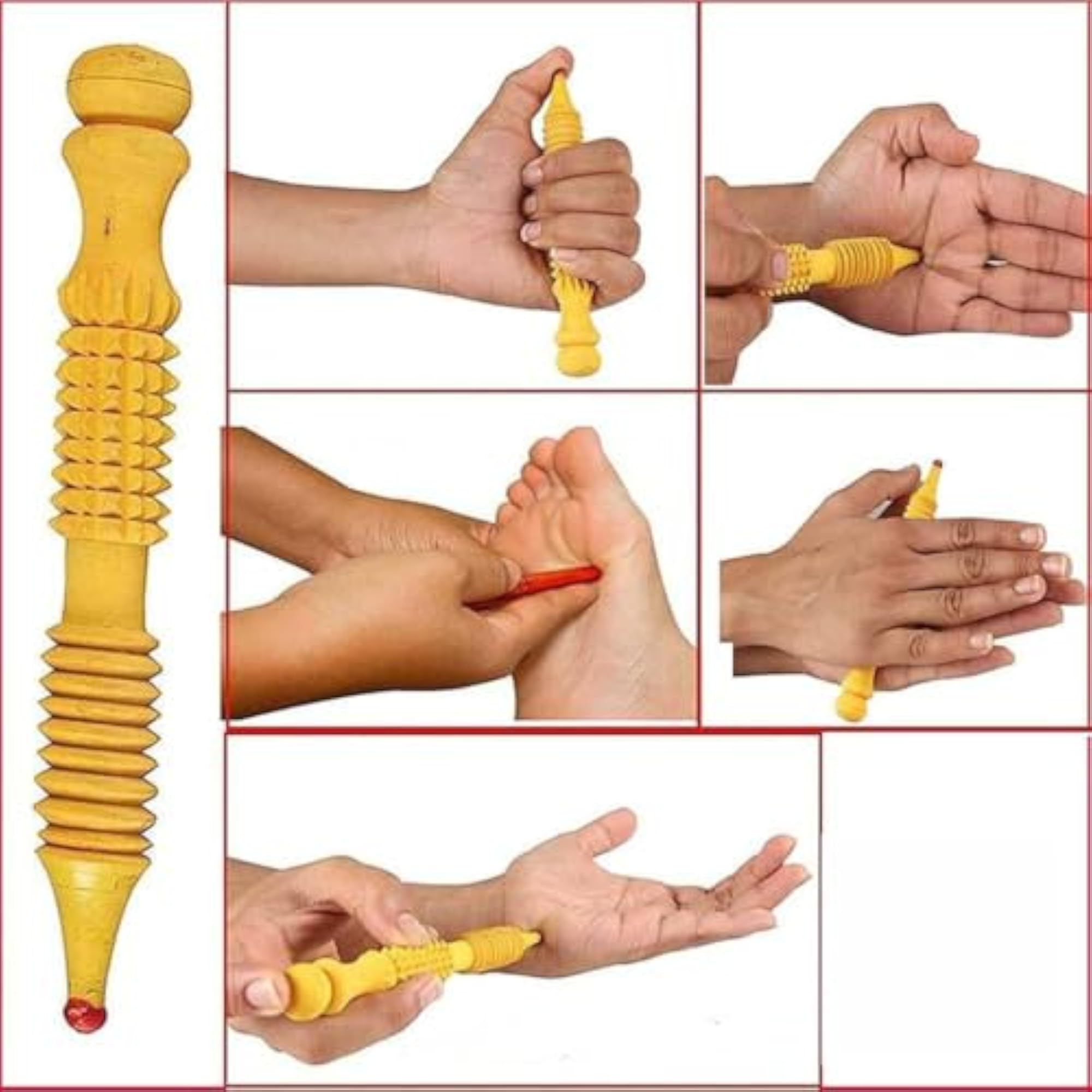 AcuPhysio Acupressure Wooden Roller Combo Kit for Reflexology