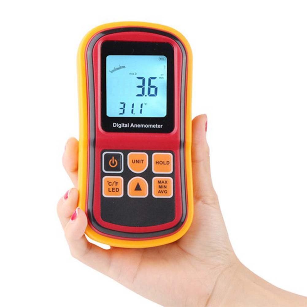 Anemómetro Gm8901, Medidor de Velocidad del Viento, Termómetro Digital de 45 M/S, Herramienta de Medición Portátil.