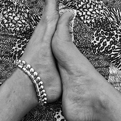 Yean Silver Vintage Anklets Coin Pendant Anklet Bracelet Beach Foot Jewelry for Women and Girls