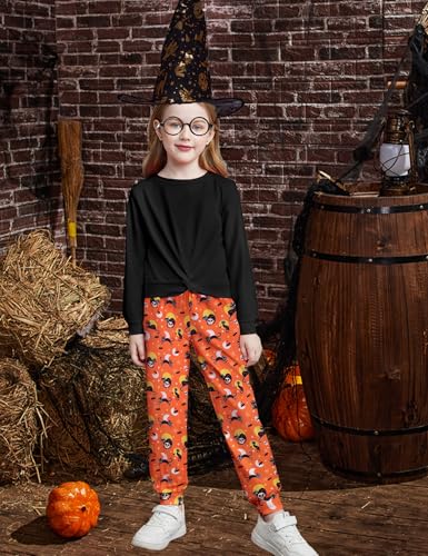 Image of Arshiner Girls 2 Piece Outfits Fashion Twist Front Tracksuit Long Sleeve Pullover Sweatshirt Sweatpants Jogger set Sweatsuit
