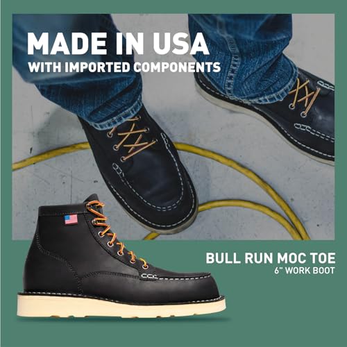 Danner 6” Bull Run Moc Toe Work Boots for Men - Oiled Full-Grain Leather Upper with Non Slip Wedge Outsole and 3-Density Cushion Footbed, EH Resistant2