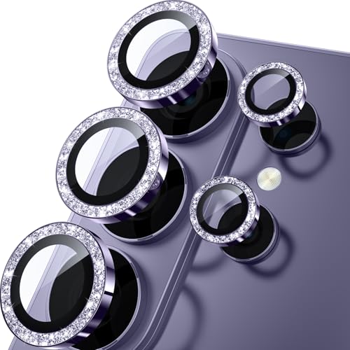 Image of WSKEN for Samsung Galaxy S26 Ultra Camera Lens Protector - Ultra Thin Case Friendly, 9H Shatterproof Tempered Glass with Anti Scratch Metal Circle Camera Screen Protector Cover Accessories, Glitter Violet