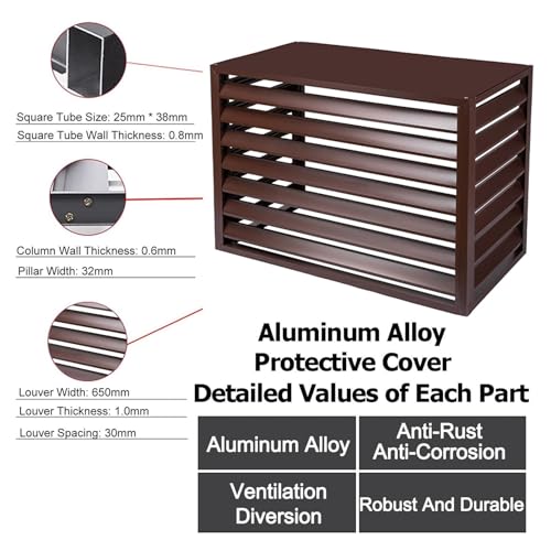 Pantalla de cerca para aire acondicionado exterior de aluminio 4