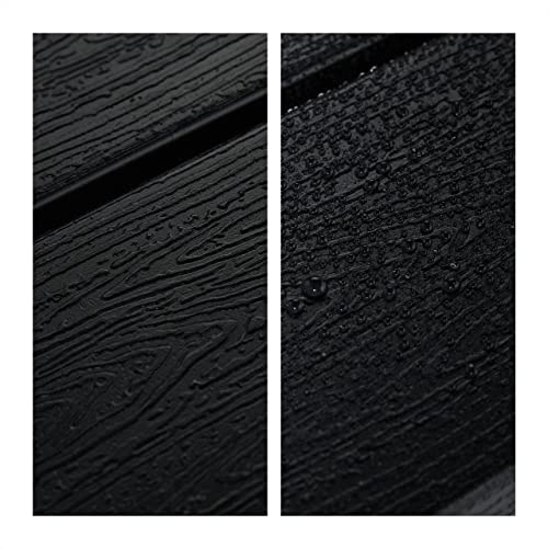 Mesa jardín efecto madera resistente con superficie rectangular negra para porche 7