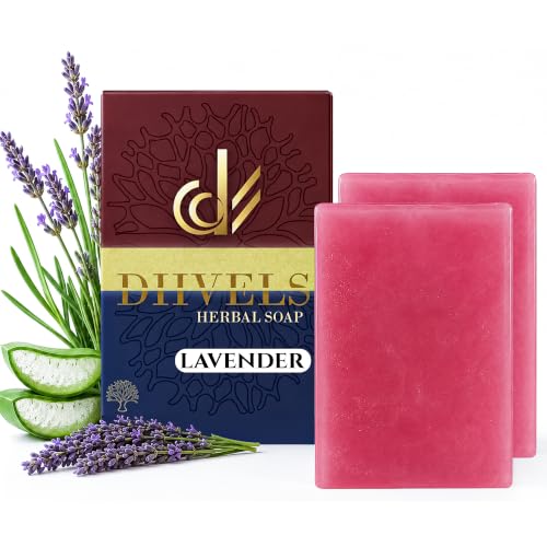 Image of Organic Lavender Soap - Natural Ayurvedic Lavender Oil Bar for Stress Relief & Good Sleep - Aromatherapy Calming Moisturizing Brightening Bathing Soap for Glowing Skin - For Men & Women - Paraben Sulfate Free - Pack of 2(120gX2)