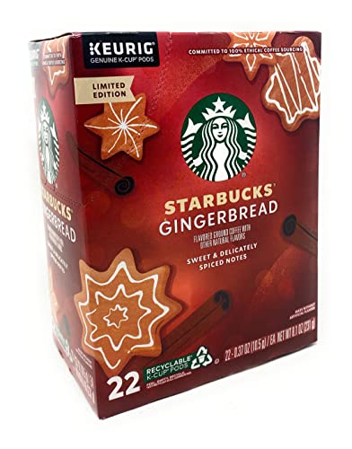 Image of Starbucks Coffee Company Holiday Limited Edition Gingerbread Coffee K Cups Pods - 22 count - 1 box