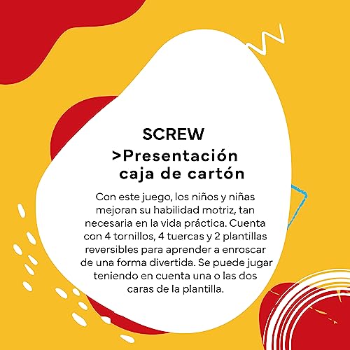 Cayro - Screw - Gioco Di Viti E Dadi Per Bambini - Gioco Educativo In Legno - Migliora Le Capacità Motorie - Imparano Giocando - Per Bambini Da 2 A 4 Anni - 6