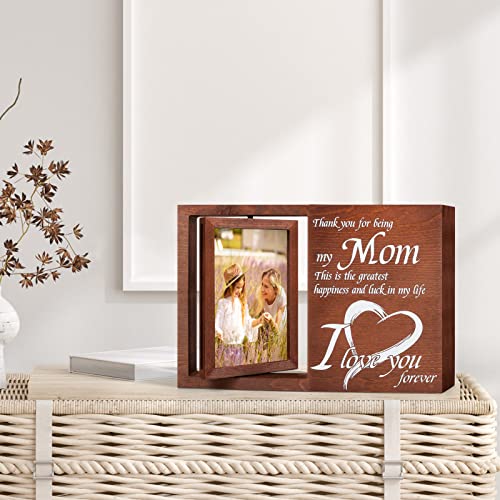Budiwati Mom Gift From Daughter Son, Picture Frames For Mother's Day Gift, Double-Sided Display Photos With Rotating Frames, 4X6 Picture Frame Great Mom Day Gifts With Unique Wishes #TOP4
