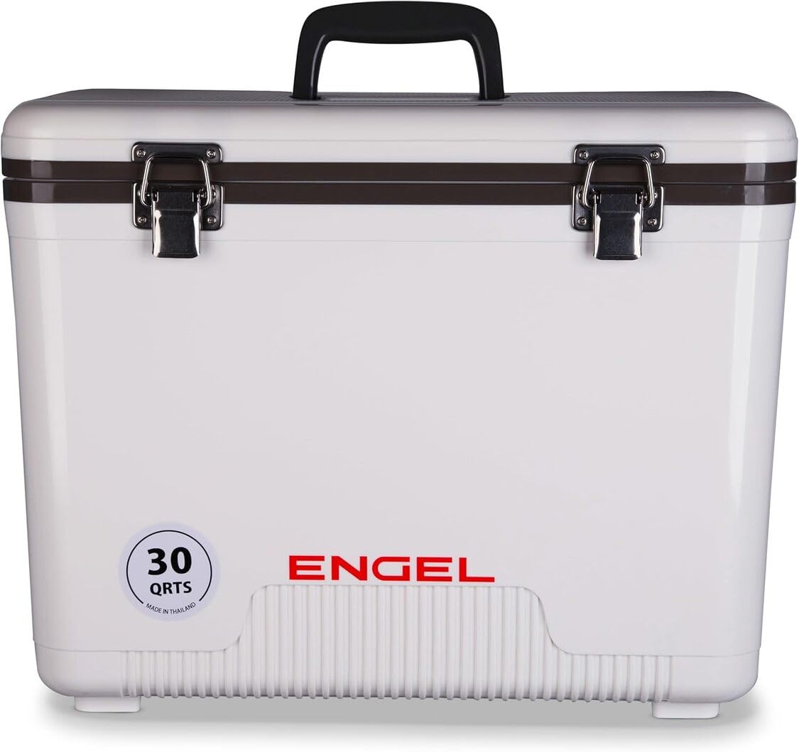 ENGEL Cooler Box 28.4L - Leak-Proof, Drybox Cooler for Camping, Fishing, Hiking,Picnic - Ice Boxes Large Enough for 30 Cans, 42 x 28.6 x 32.4 CM Small Cool Box for Drinks and Food in White โ image 1