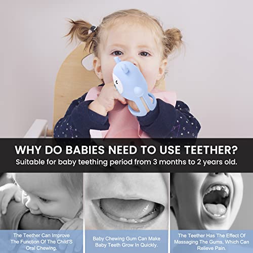 Image of Teething Toys for Babies 0-6 6-12 Months Infant, MISLILI Never Drop Food Grade Silicone Baby Teether Toys, Prevent Choking & Odorless, Less Dust and Hair Adhesion, Baby Gift