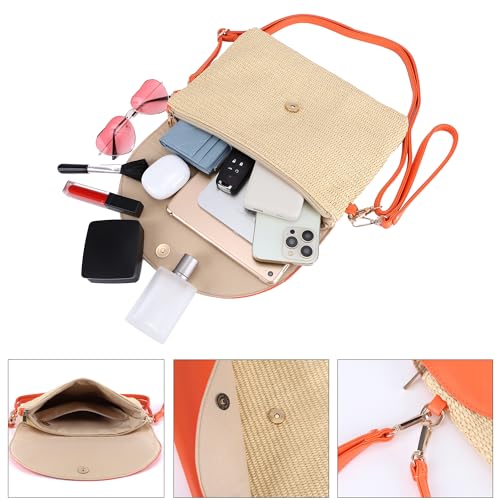 Women's Straw Shoulder Bag Casual Beach Crossbody Clutch Purse3