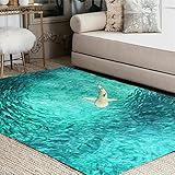 ALAZA Underwater World Shark Hunting Fish Area Rug Rugs for Living Room Bedroom 7' x 5'
