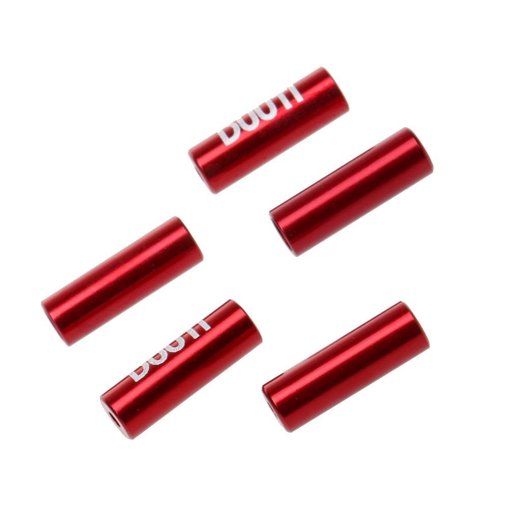 Inzopo 5 Pcs/Set Aluminium cord end Ferrules for Brake Cables, Gear, Brake/Gear Cable New – Bike/Bicycle/Accessories Red 4mm