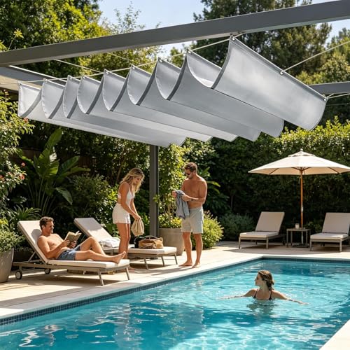 Voile d'ombrage rétractable et imperméable de terrasse - 3