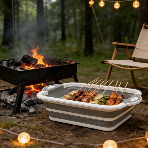 Tabla de Cortar Plegable 3 en 1 para Camping Gris miniatura 3