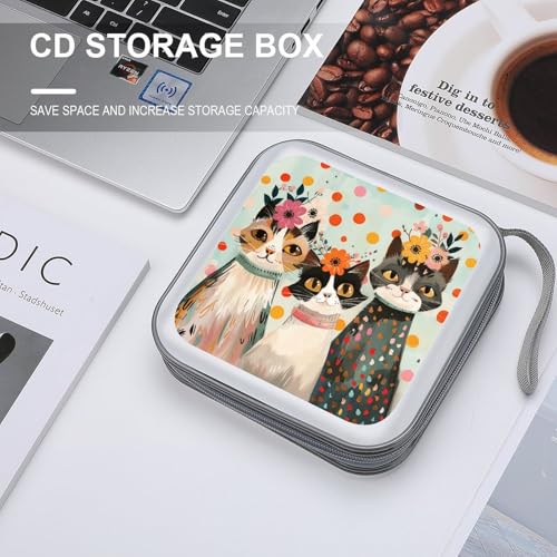 Protéger vos CD des rayures avec l'étui rigide rétro motif chat - 4