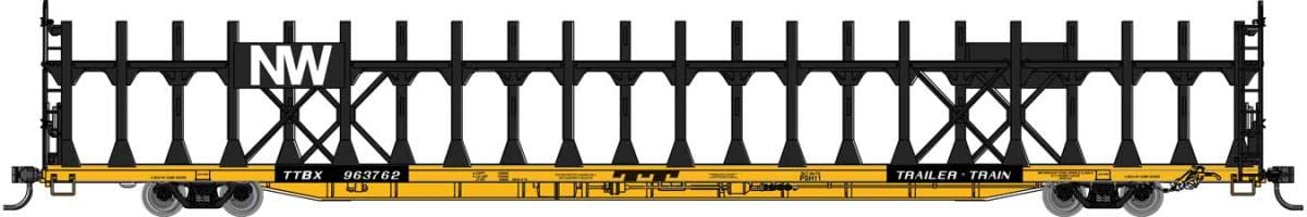 Walthers Pur H0 Flatcar Rack de voiture bi-niveau Open Norfolk & Western