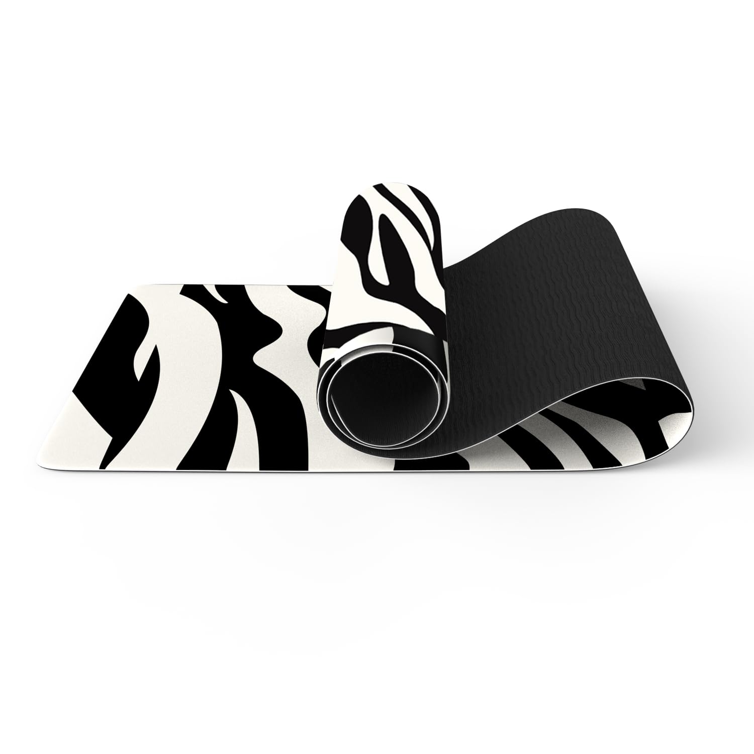 Haquno Extra Thick Yoga Mat 6mm - Non-Slip Exercise Mat for HIIT, Pilates & Home Workouts & Workout with Free Carry Strap（zebra）