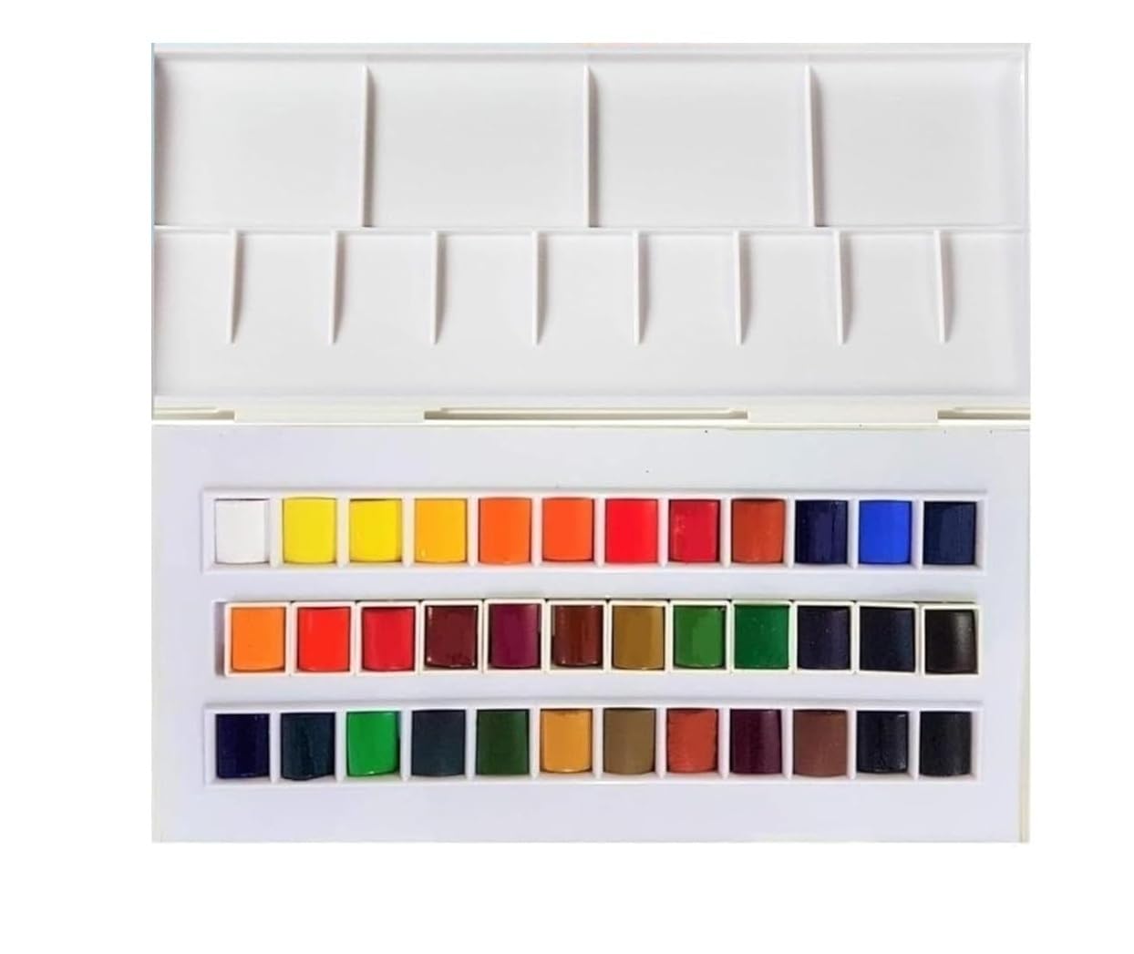 Sennelier Peinture Aquarelle - 36 Demi-Godets Fines et 2 Cartes