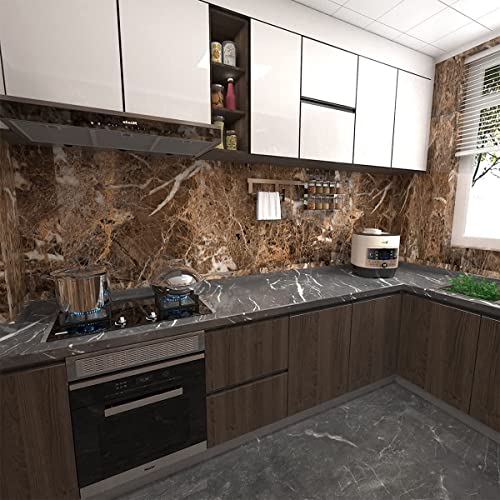 Image of Barebeauty 60 x 200 cm Kitchen Wallpaper, Self Adhesive Oil Proof Waterproof Wall Sticker for Kitchen, Anti-Mold Heat Resistant Backsplash Wall Covering (Pack of 5, 64.6 Sq. Ft. Approx)