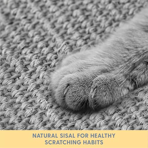 Image of The Cat Ladies Cat Scratch Furniture Protector Mat - Couch Protector from Claws - Anti Scratch Furniture Protectors from Cats Scratching - Sisal Scratcher Pad with Pocket - Grey