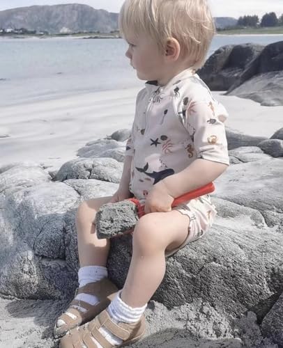 Image of Boys One Piece Swimsuit Whale Dolphin Bathing Suit Zipper Rash Guard Kid Short Sleeve Swimwear Shark Beach Wear UPF50+