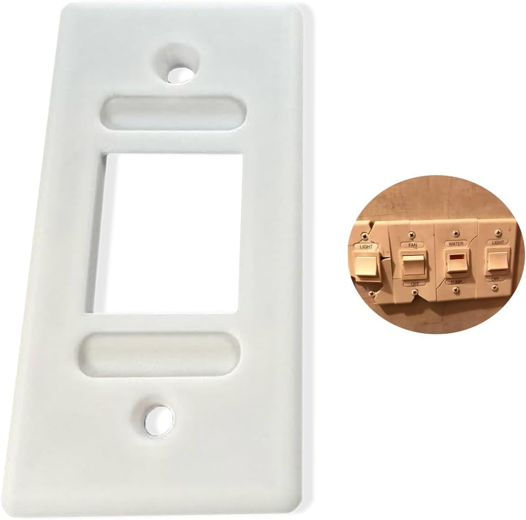 Single Switch Plate Cover – White – 3D Printed Replacement for Fleetwood RV – Fits 595201, 10115888 – Made in USA