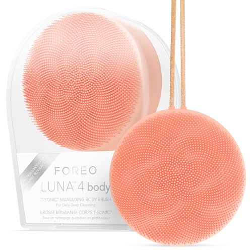 FOREO LUNA 4 body Peach Perfect, Massage Body Brush, Whole Body Cleanser & Exfoliator, Exfoliating Body Scrubber
