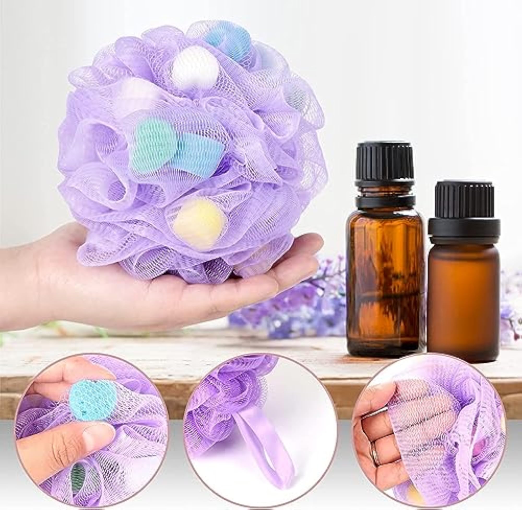 Exfoliating Soft Mesh Loofah Set, Gentle Skin Care, Set of 2