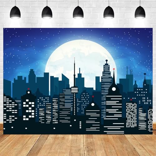 Fondo fotográfico vinilo 8x6ft ciudad cartoon para fiesta miniatura 2