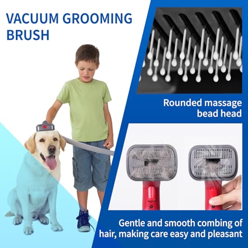 Image of 2-in-1 Pet Grooming Kit Compatible with Dyson V7 V8 V10 V11 V15 Vacuum,Dog Hair Vacuum Attachment Removes Loose Hair, Dander, Undercoat & Tangles Self-Cleaning with Extended Vacuum Hose & Trigger Lock