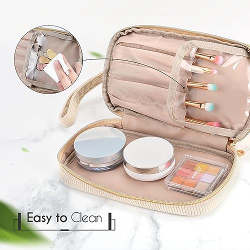 Bagnn 8525-SMILE-BEIGE-FBA Travel Make Up Bag Double Layer Cosmetic Bag Gift thumb #5
