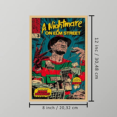 9 Pieces Vintage Horror Movie Posters, Creepy Classic Scary Movie Film Prints Wall Art Monster Suspense Movie Set Unframed For Home Living Room Bedroom Man Cave Theater Decor #TOP4