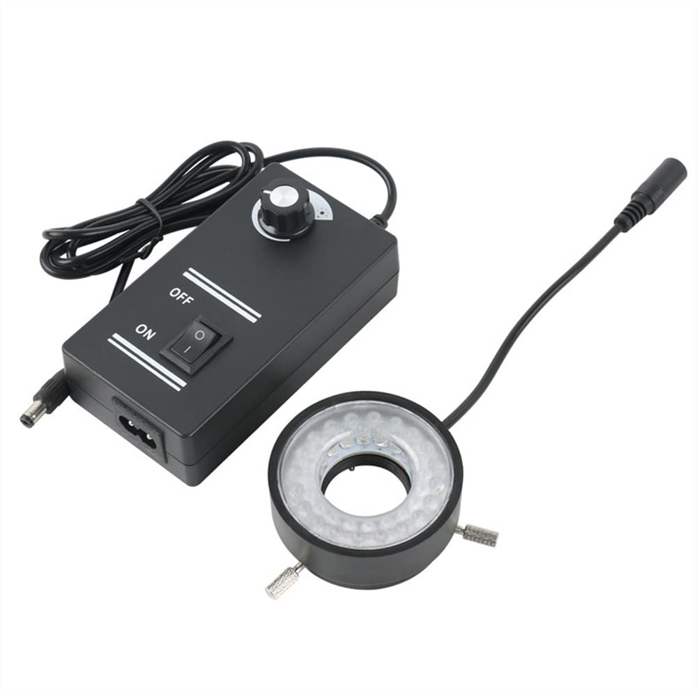 Accesorios para Microscopios 40 Anillo de luz LED Lámpara de microscopio estéreo Ajustable Montaje de Rosca de 28 mm Tamaño de conexión de 46 mm Durabilidad Y Rendimiento Confiable