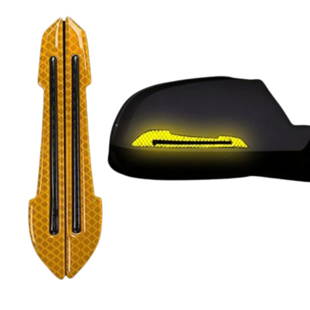 Sulfar Safety Reflective Tape,4Pcs Car Door Sticker Reflective Warning Strip Stickers, Anti-Collision Safety Decal Tape, Universal & Conspicuity Open Auto Decals (Orange)-image-34