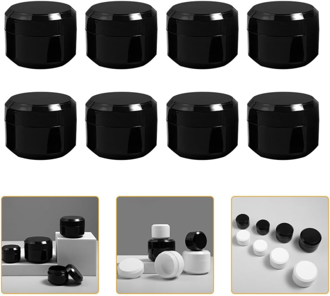 8pcs Refillable Face Cream Jars 5g 15g 30g Pp Plastic Cosmetic Containers with Reusable Design and Secure Storage for Packing Cosmetics in Your Toiletry Case or Bag