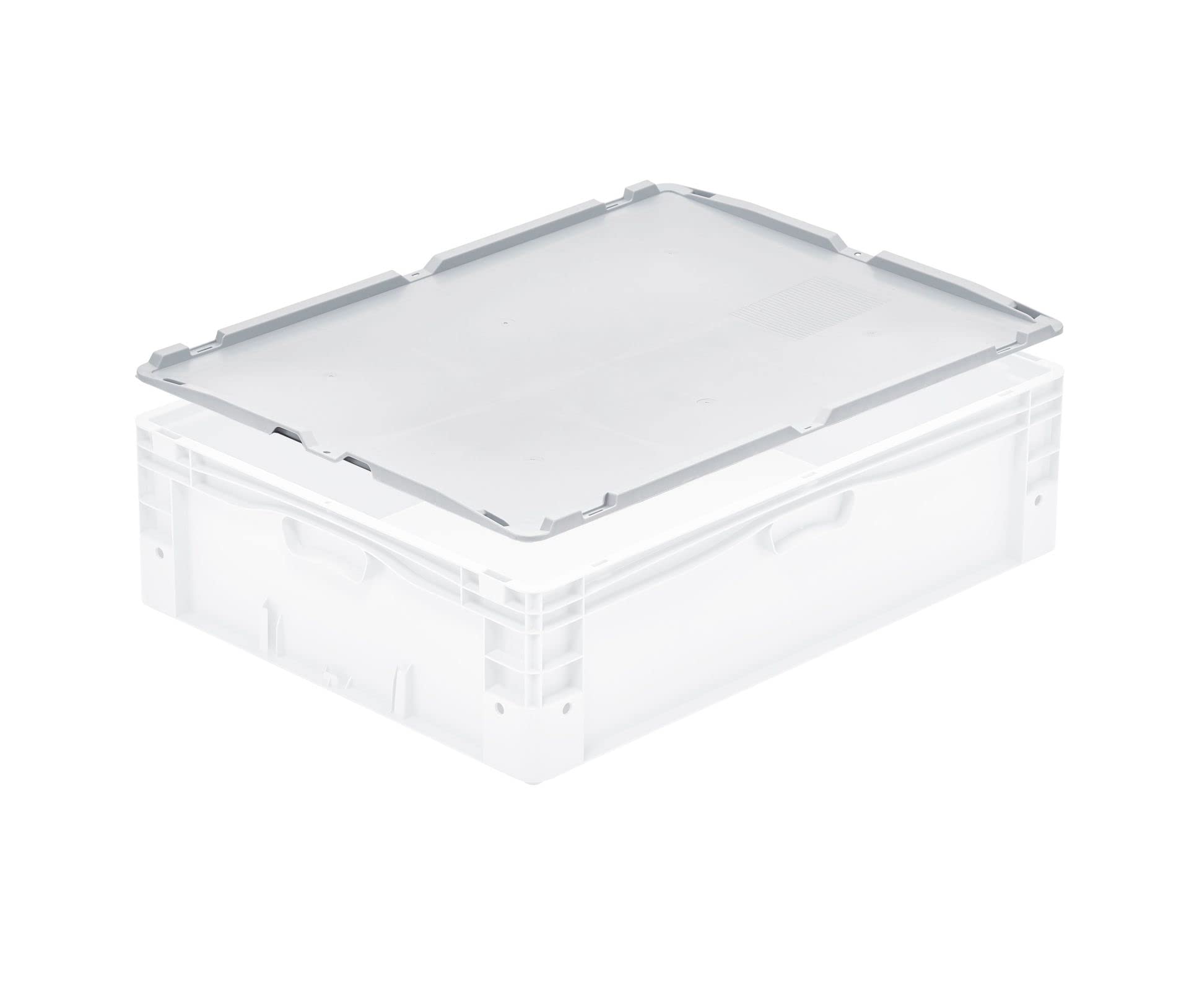 SuperSparSet 2x Auflagedeckel für Euro-Norm Großbehälter | BxT 60x80cm | Grau | Eurobox, Transportbox, Transportbehälter, Stapelbehälter