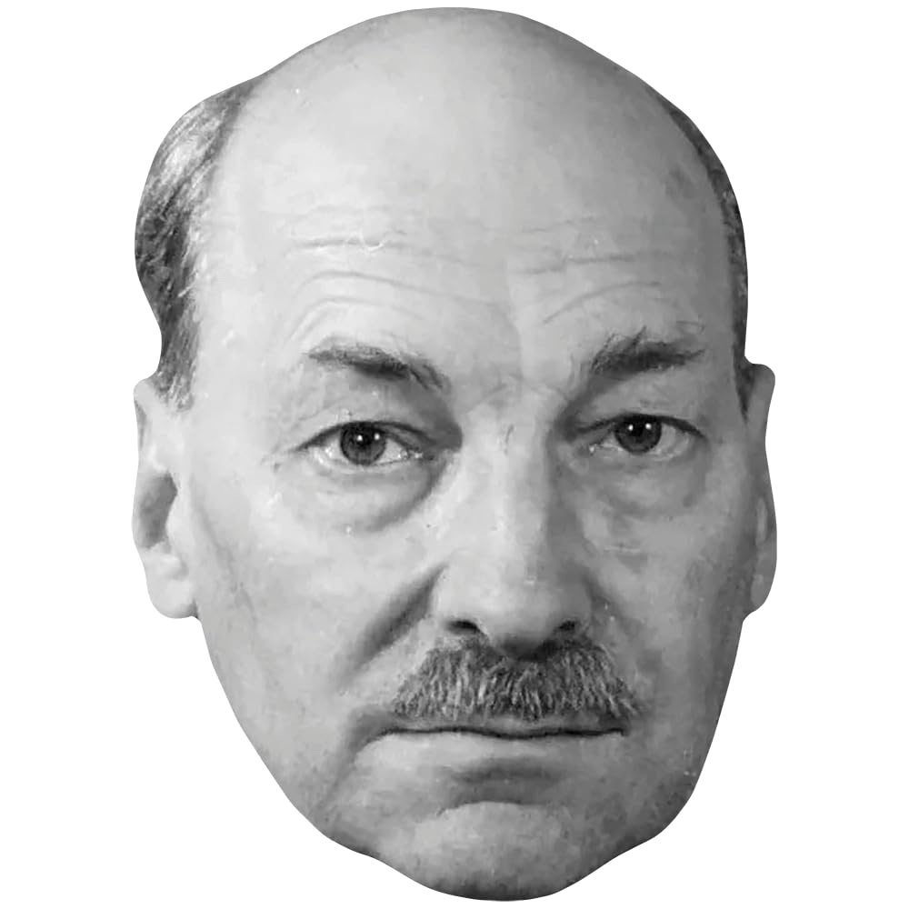 Clement Attlee (BW) Celebrity Mask, Flat Card Face, Fancy Dress Mask