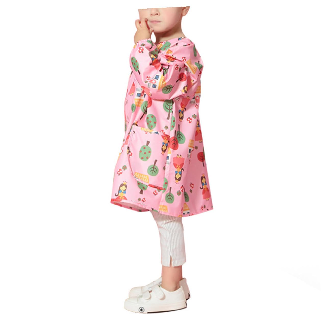 CHILDWEET Grembiule da Pittura per Camice da Disegno in Poliestere Rosa Taglia S Abbigliamento Protettivo Antimacchia e Traspirante per Attività Artistiche
