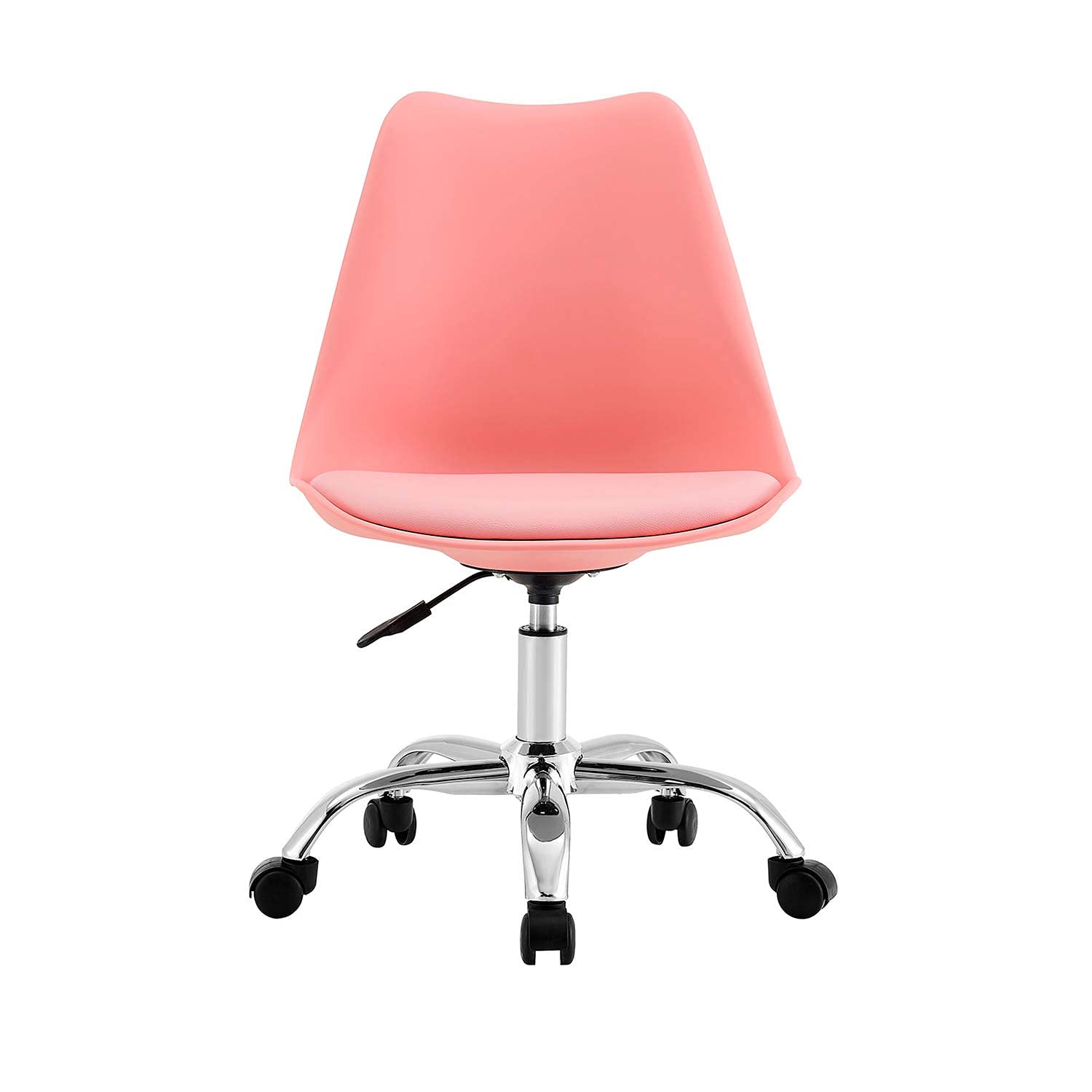 THINIA HOME Silla de Escritorio Ergonómica con Ruedas Eyre Silla Nórdica Acolchada Giratoria Moderna Altura Ajustable | Silla de Escritorio de Oficina Estudio Dormitorio 97x47x58cm