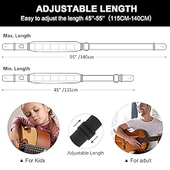 Perkanion Sangle de Guitare Extrémités en Cuir Sangle Guitare Ajustable en Bandoulière pour Guitares Basses électriques… - Les Beatles, Paul McCartney, John Lennon, RIngo Starr, George Harrison Perkanion Sangle de Guitare Extrémités en Cuir Sangle Guitare Ajustable en Bandoulière pour Guitares Basses électriques… – Image 5