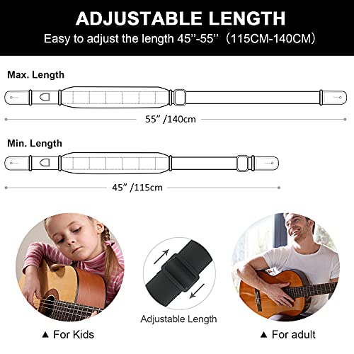 Perkanion Sangle de Guitare Extrémités en Cuir Sangle Guitare Ajustable en Bandoulière pour Guitares Basses électriques… - Les Beatles, Paul McCartney, John Lennon, RIngo Starr, George Harrison Perkanion Sangle de Guitare Extrémités en Cuir Sangle Guitare Ajustable en Bandoulière pour Guitares Basses électriques… – Image 6