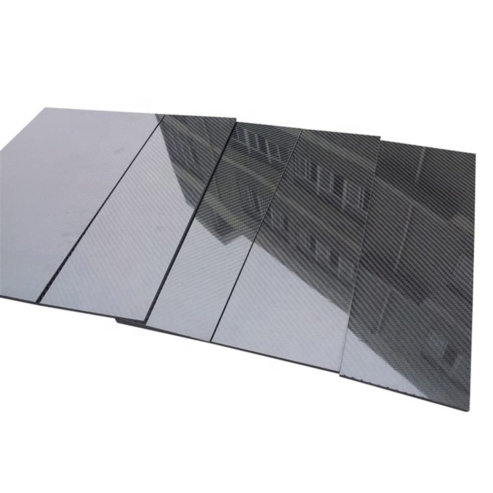TEN-HIGH 3K Kohlefaser Platte 300×200×0.5 mm, Carbonfaserplatten 0.5 mm für Drohnenrahmen,1 Stück Twill Kohlefaserplatten Plattenmaterial mit Hoher Härte und Glänzender Oberfläche