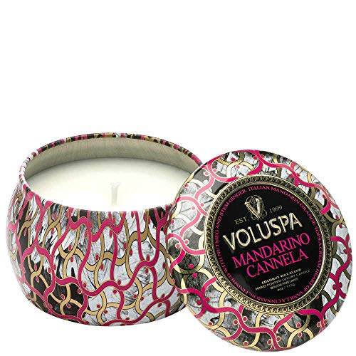Voluspa Maison Noir Petite Decorative Tin Candle MANDARINO CANNELA